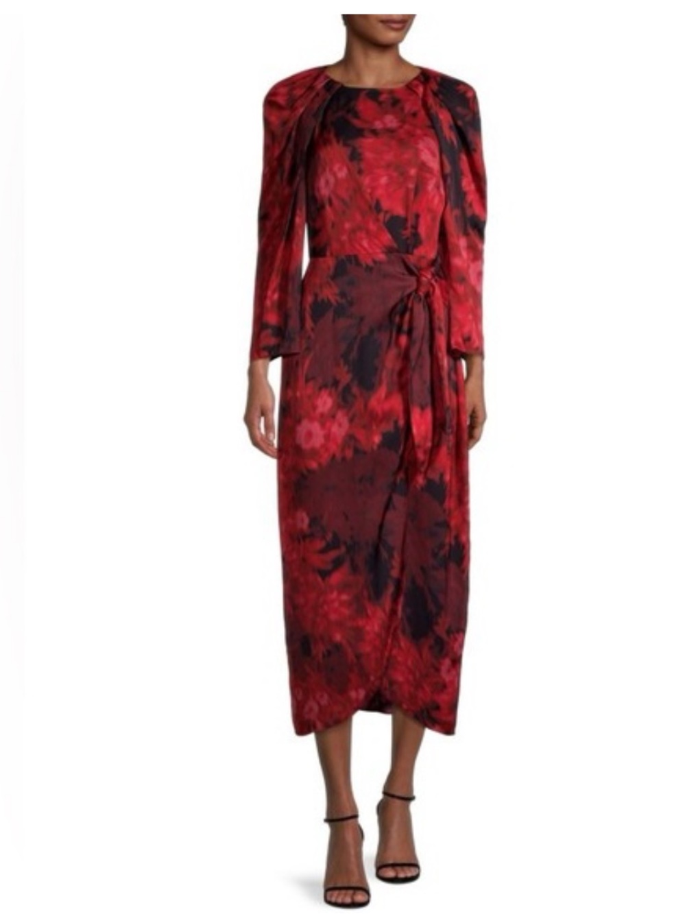 KOBI HALPERIN Halsey Floral-Print Midi Dress Size Large